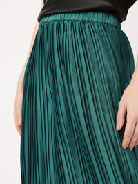 DressBerry Women City Glamour Accordion Pleats Wide Leg Trousers