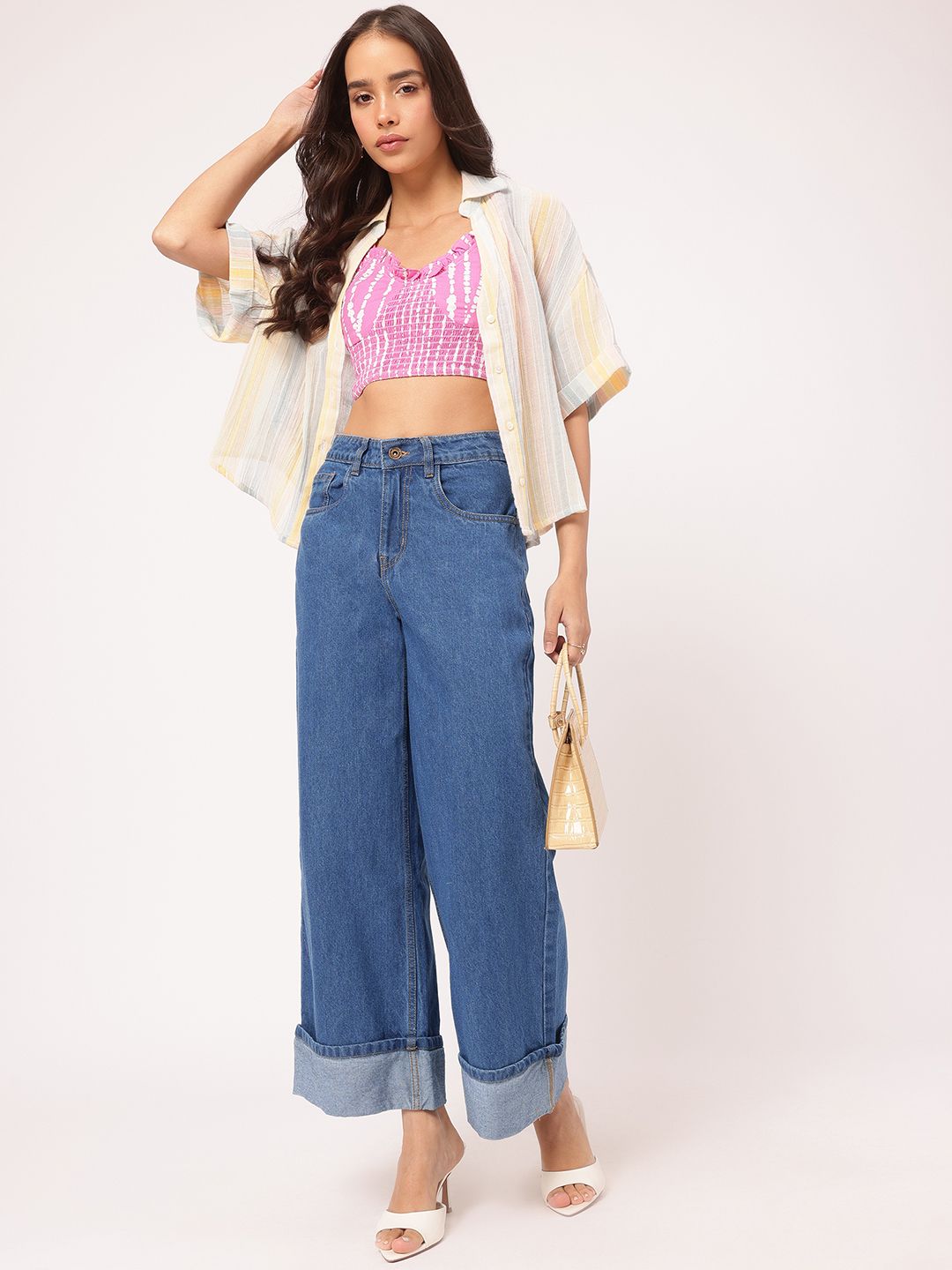DressBerry Women Statement Delight Baggy Wide Leg Jeans
