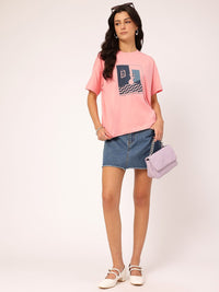 DressBerry Positive Energy Printed Drop-Shoulder Relaxed T-shirt