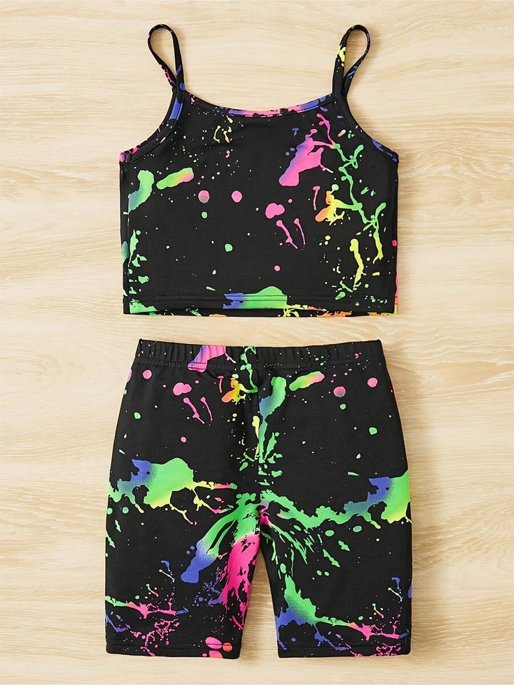 YK Girls Printed Top with Shorts