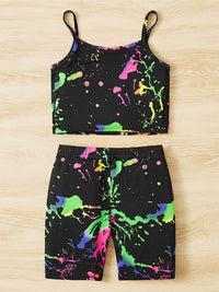 YK Girls Printed Top with Shorts