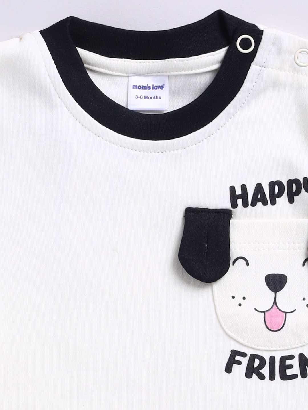 Moms Love Boys Printed T-shirt dengan seluar pendek