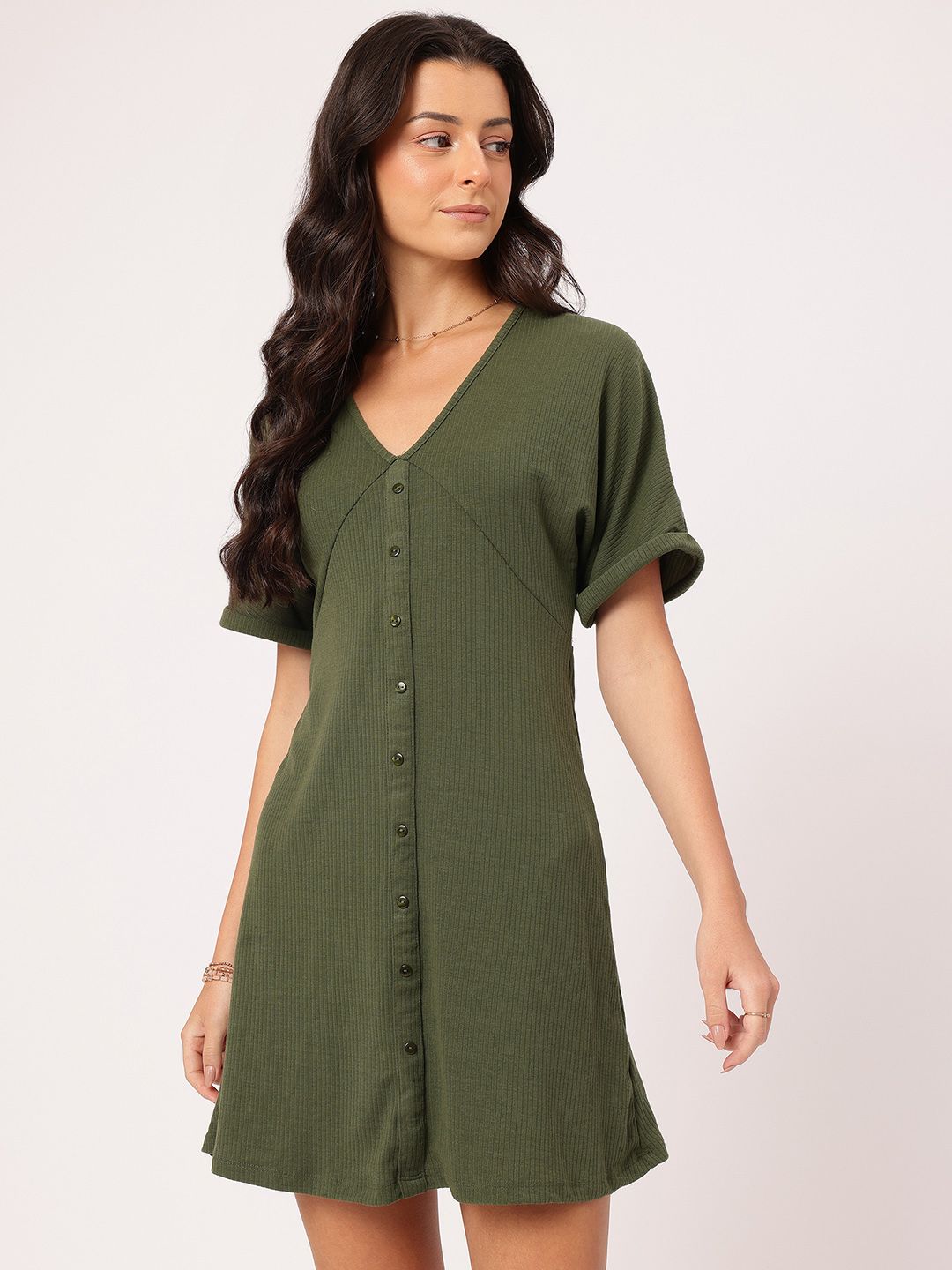 DressBerry Elegant Essense Ribbed Empire Dress