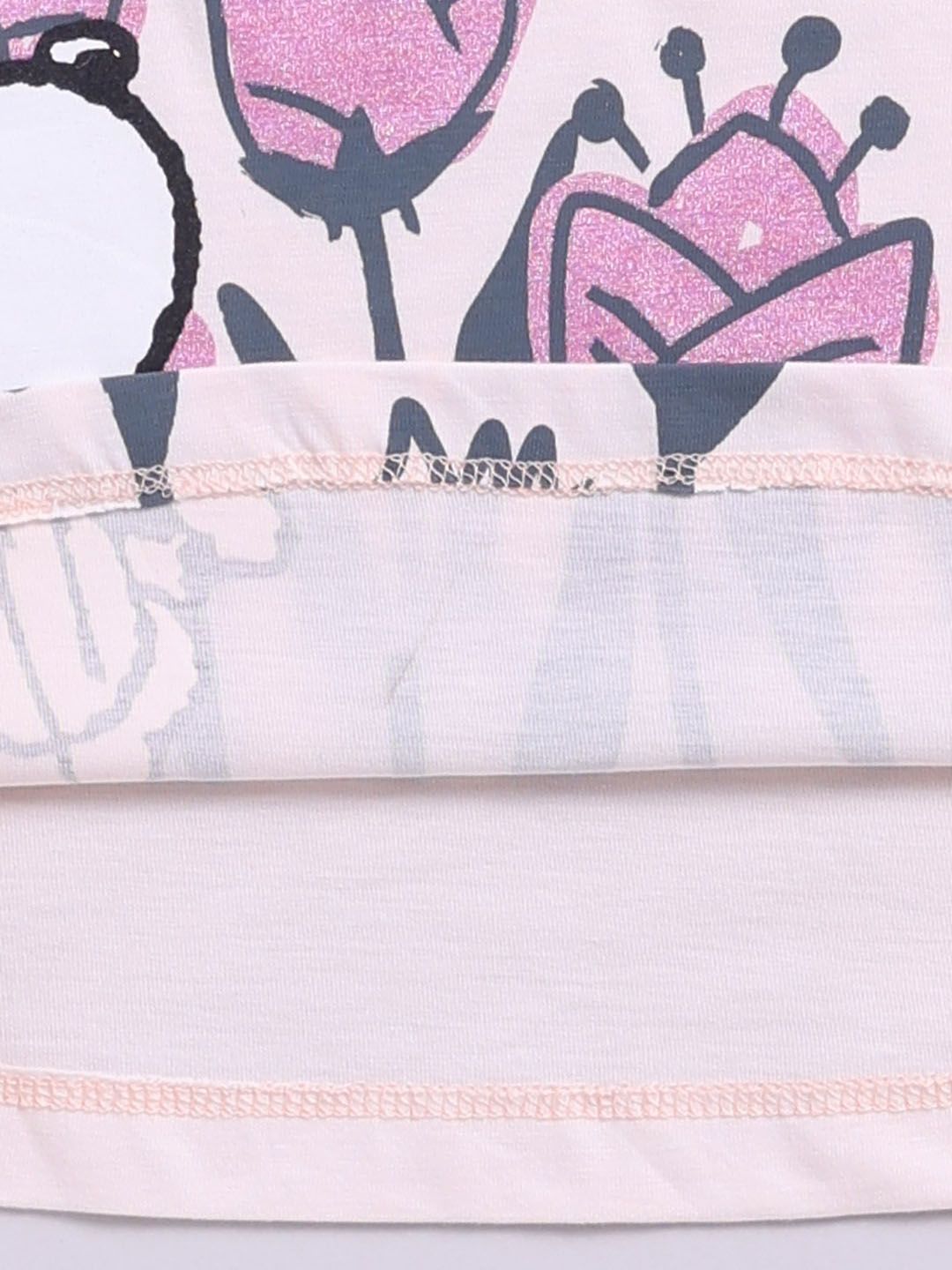 Happy Faces Girls Pure Cotton Snoopy Printed T-shirt with Joggers