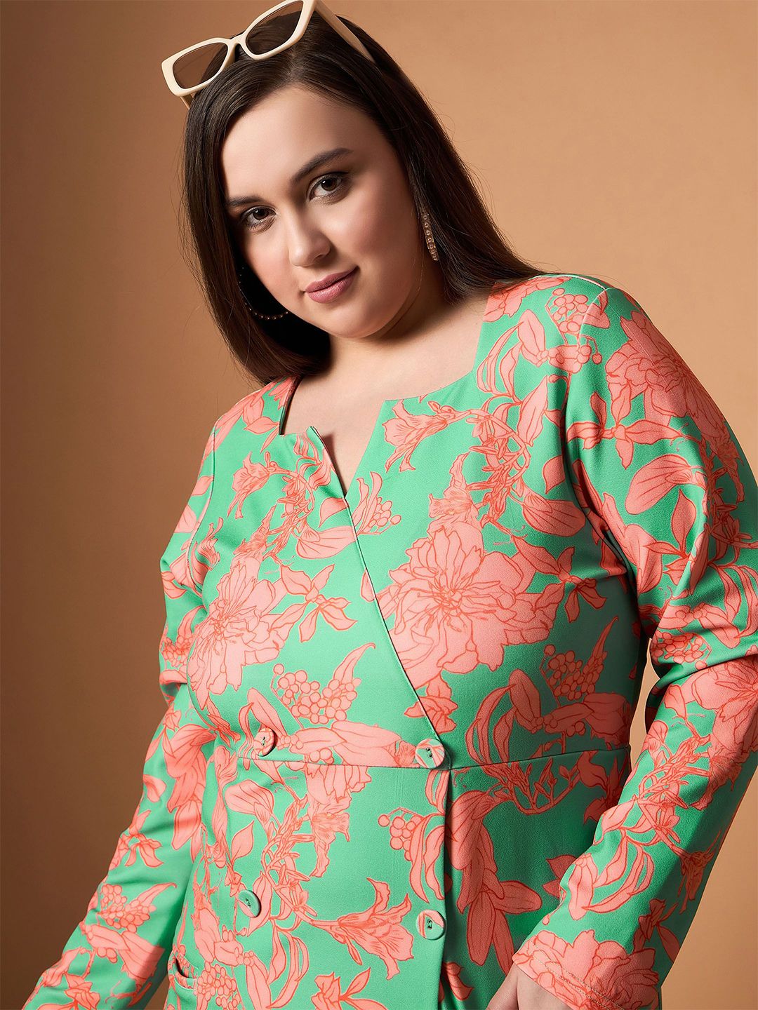 SASSAFRAS Curve Floral Print Dress
