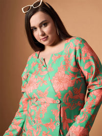 SASSAFRAS Curve Floral Print Dress