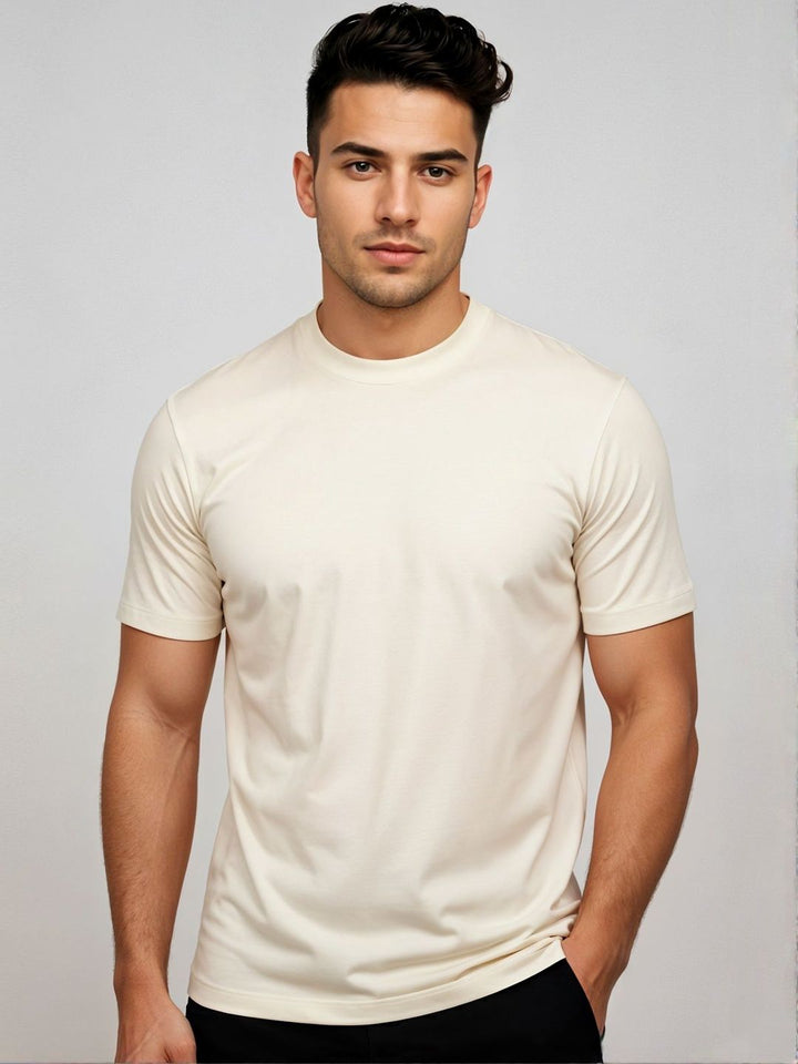 ADRO Round Neck Skin-Friendly Regular Fit Casual T-shirt