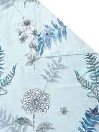 Aura Blue & Grey Floral Printed Set Cadar King 300 TC 2.5 x 2.25 m