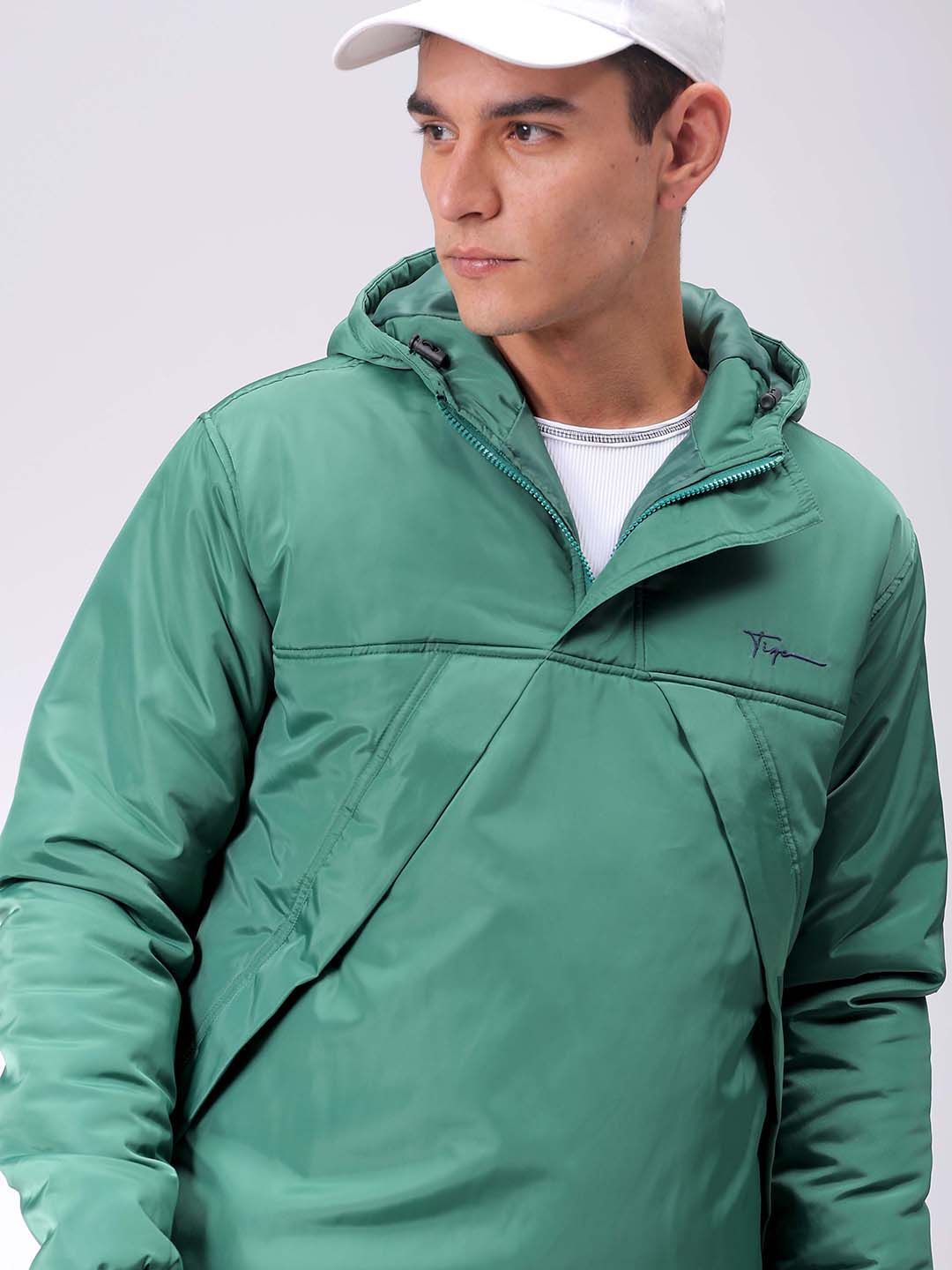 The Indian Garage Co Men Hooded Slim Fit Bomber Jacket