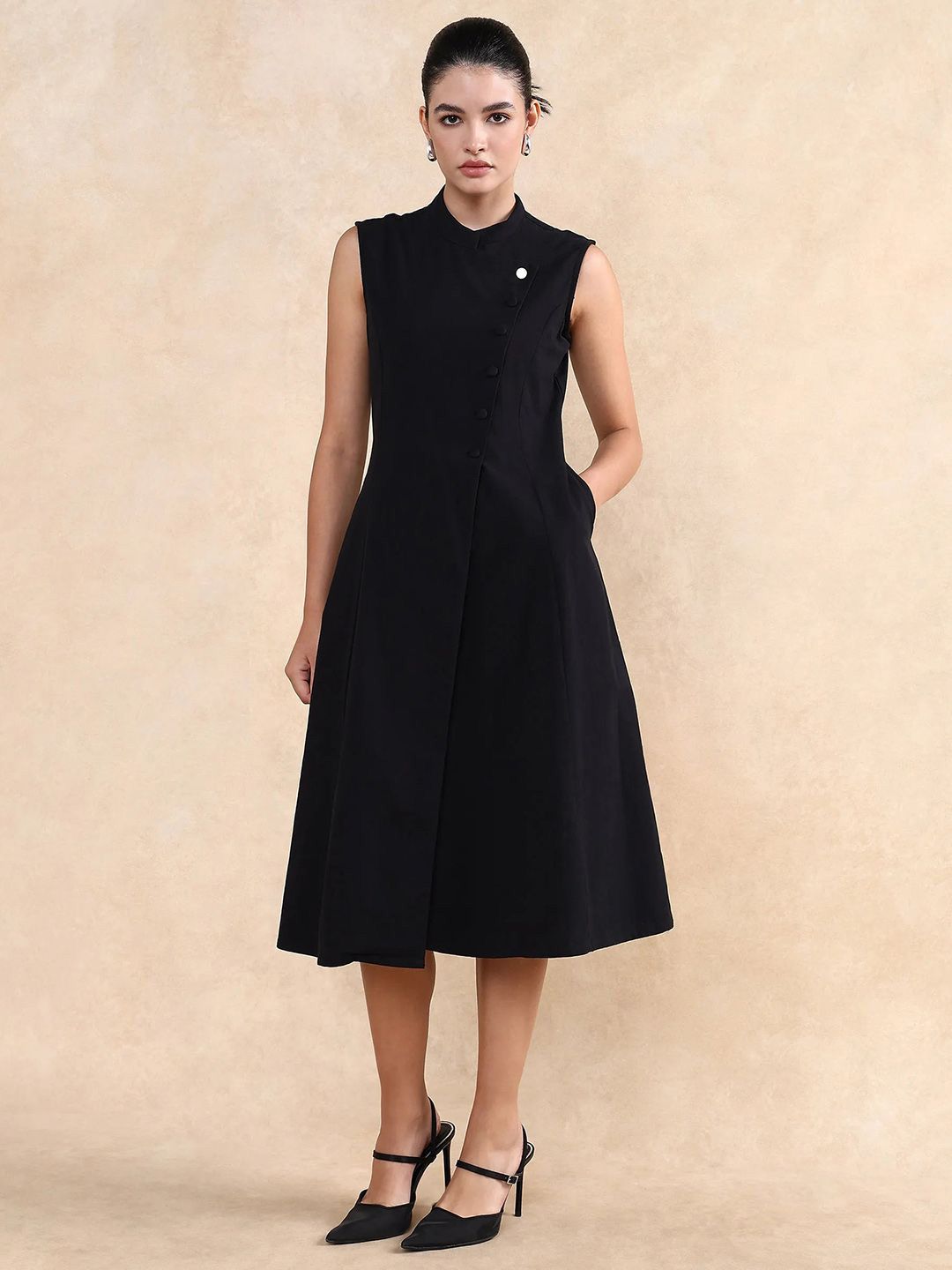Pakaian Midi Formal A-Line Wanita RAREISM
