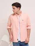 THE BEAR HOUSE Men Button-Down Collar Pure Cotton Slim Fit Casual Shirt