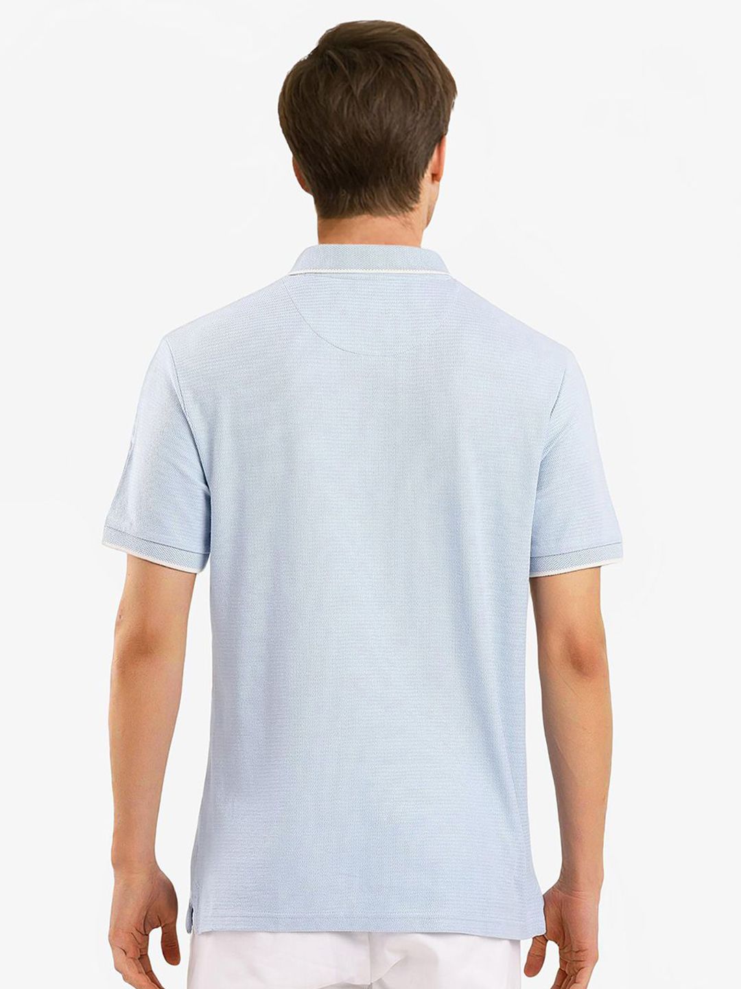 RARE RABBIT Men Solid Polo Collar Cotton T-shirt