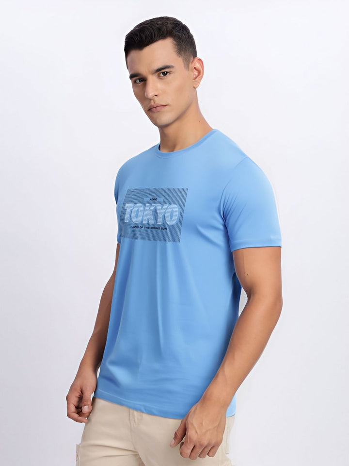 ADRO Typography Printed Round Neck Cotton T-shirt