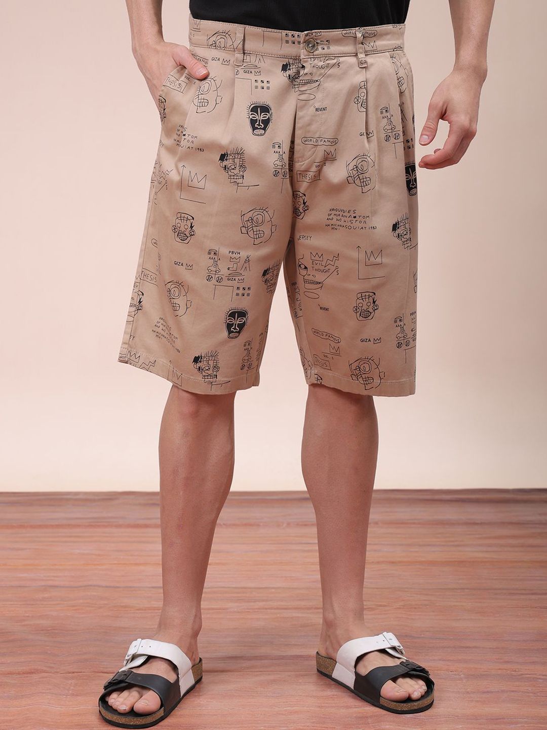 The Indian Garage Co Men Mid-Rise Printed Shorts