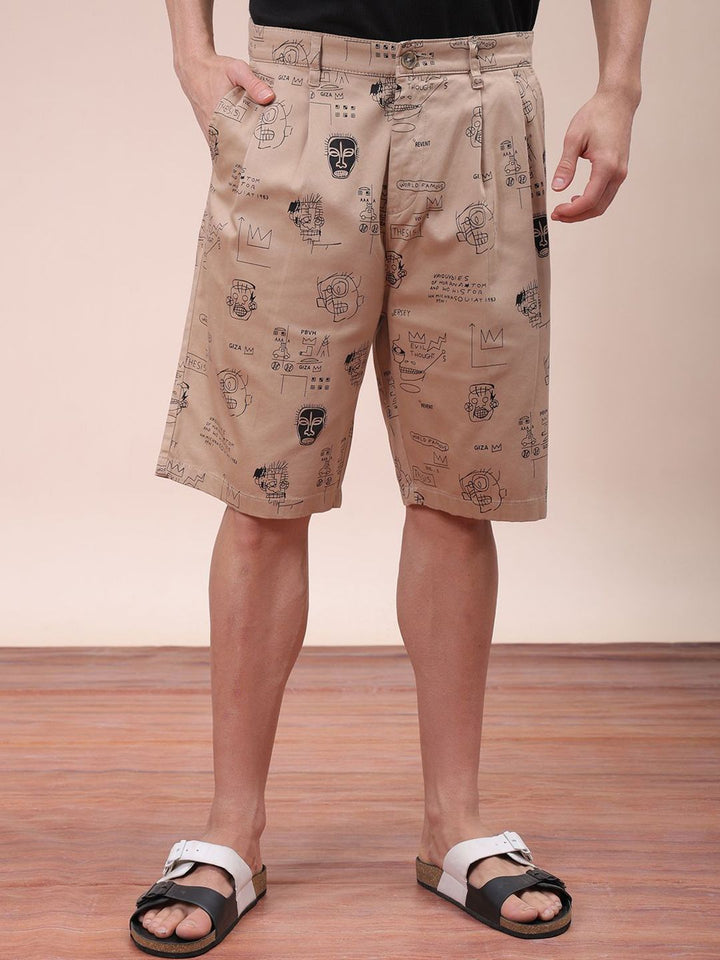 The Indian Garage Co Men Mid-Rise Printed Shorts