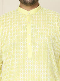 SOJANYA PLUS Floral Embroidered Band Collar Thread Collar Straight Kurta