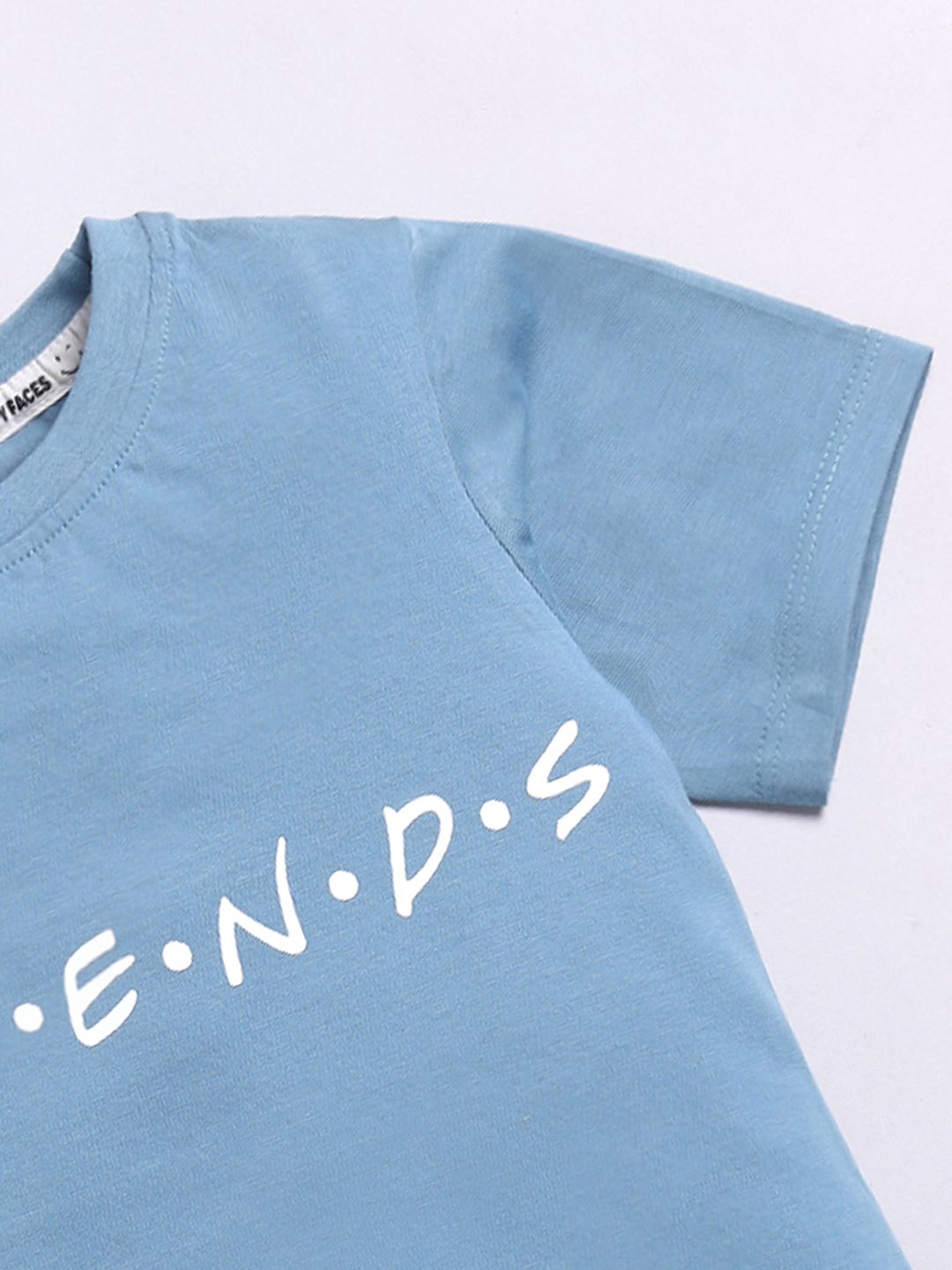 Happy Faces Girls F.R.I.E.N.D.S Printed Pure Cotton Longline T-shirt