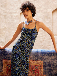 Global Desi Printed Shoulder Straps Kurta with Trousers