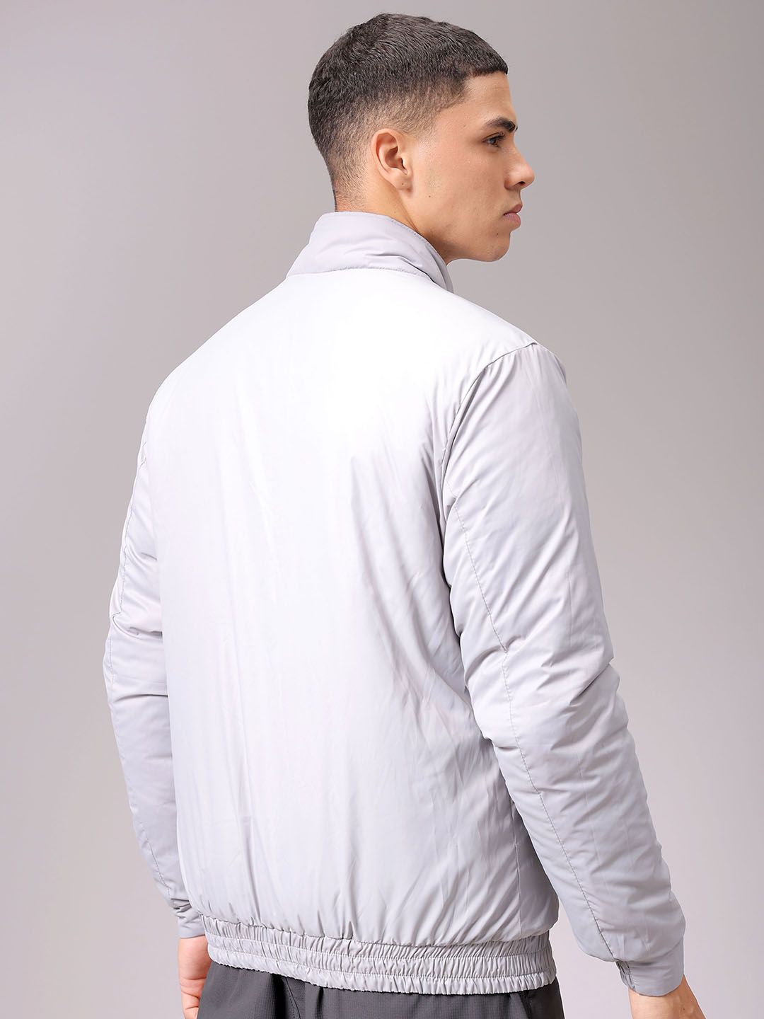 The Indian Garage Co Men High Neck Solid Revesible Bomber Jacket