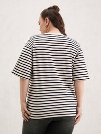 SASSAFRAS Curve Women Striped T-shirt