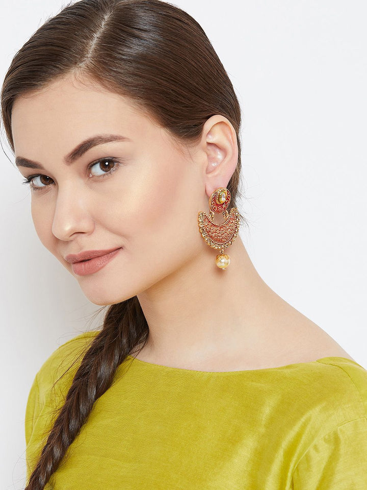 Anting-anting Drop Kontemporari Anouk Saduran Emas