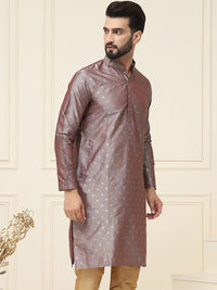 SOJANYA Kurta Lurus Kolar Jalur Bercetak Geometrik