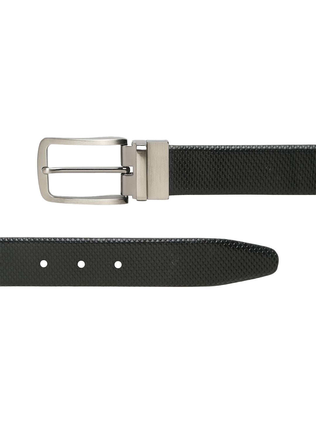 Teakwood Leathers Men Textured Leather Reversible Formal Belt