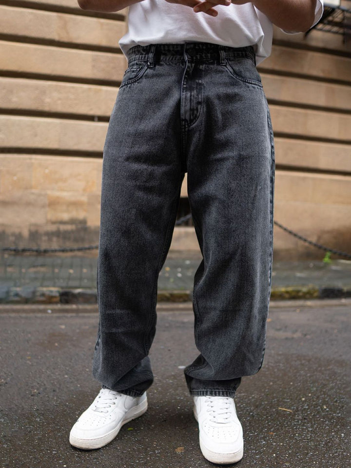 Powerlook Men Cotton Mid-Rise Baggy Comfort Fit Light Fade Jeans