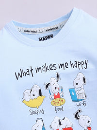 Happy Faces Boys Snoopy Printed Pure Cotton T-shirt
