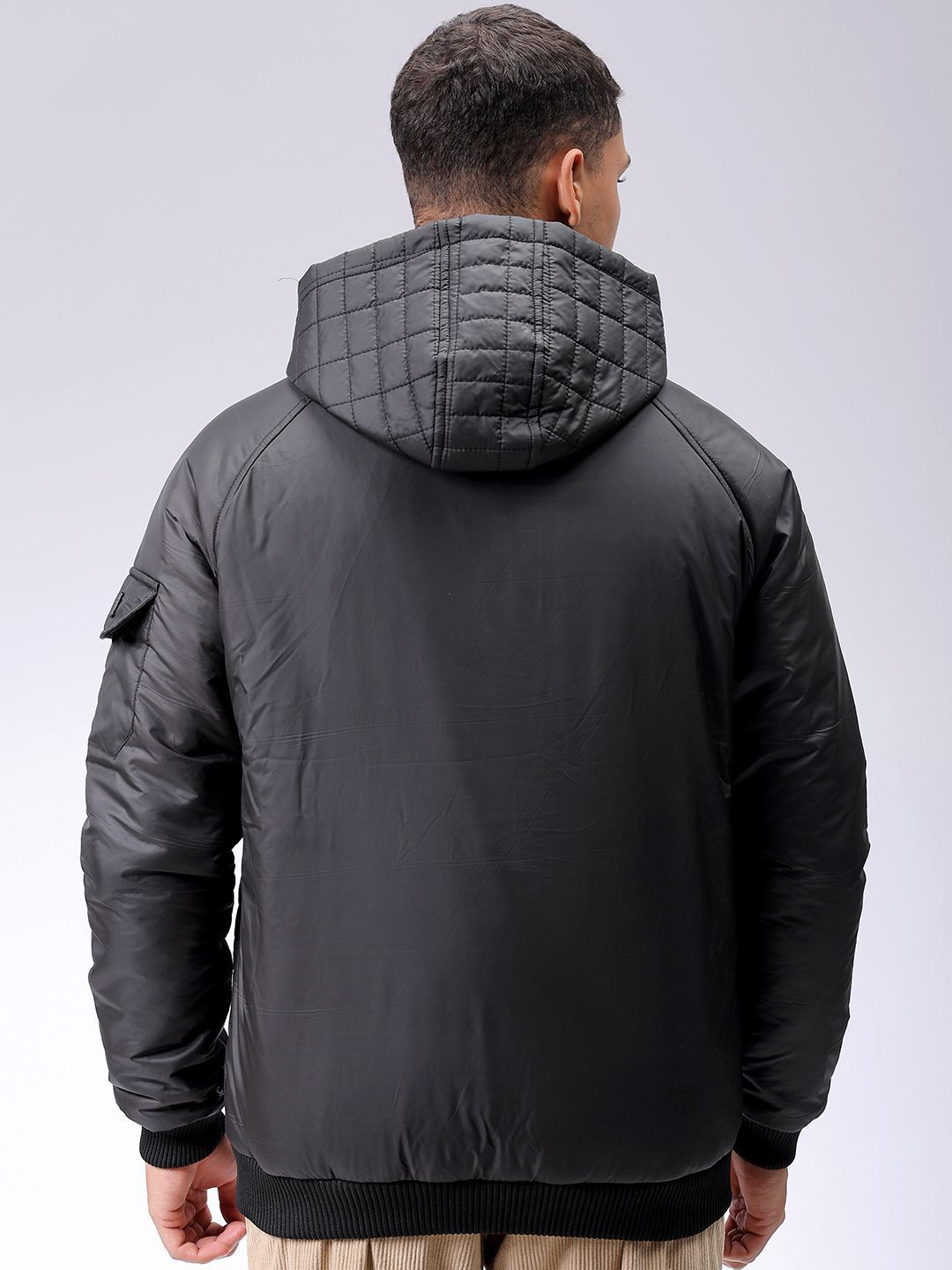 The Indian Garage Co Men Hooded Slim Fit Bomber Jacket