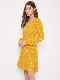 Berrylush Floral Print Bishop Sleeve Dress