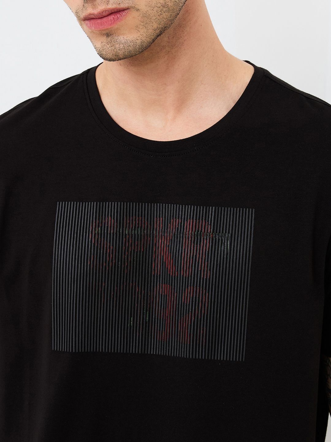 SPYKAR Men Graphic Printed Round Neck Cotton Slim Fit T-shirt