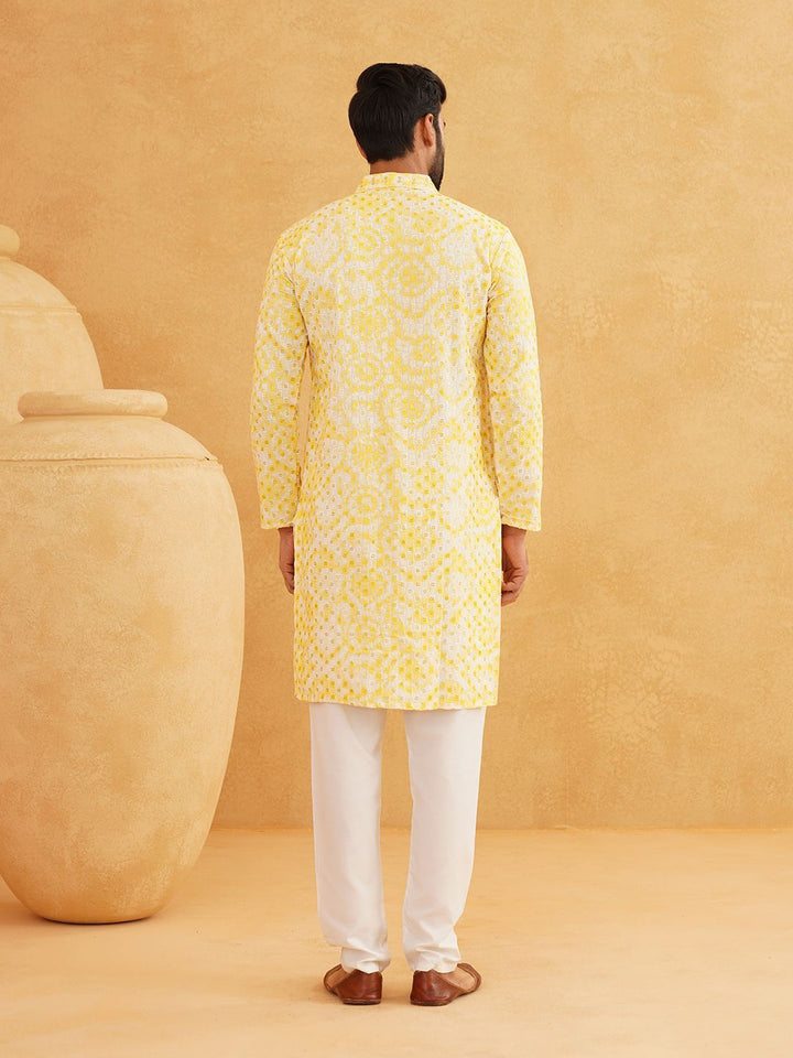 SOJANYA Geometric Embroidered Sequinned Pure Cotton Straight Kurta With Churidar