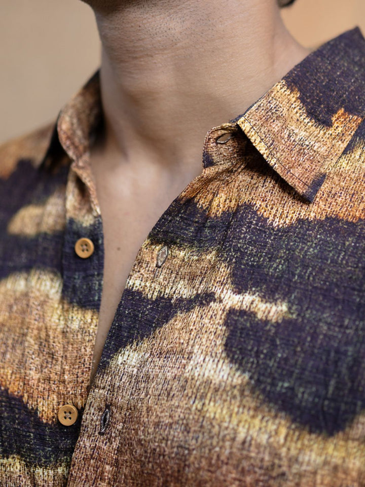 Powerlook Men Abstract Printed Spread Collar Casual Shirt