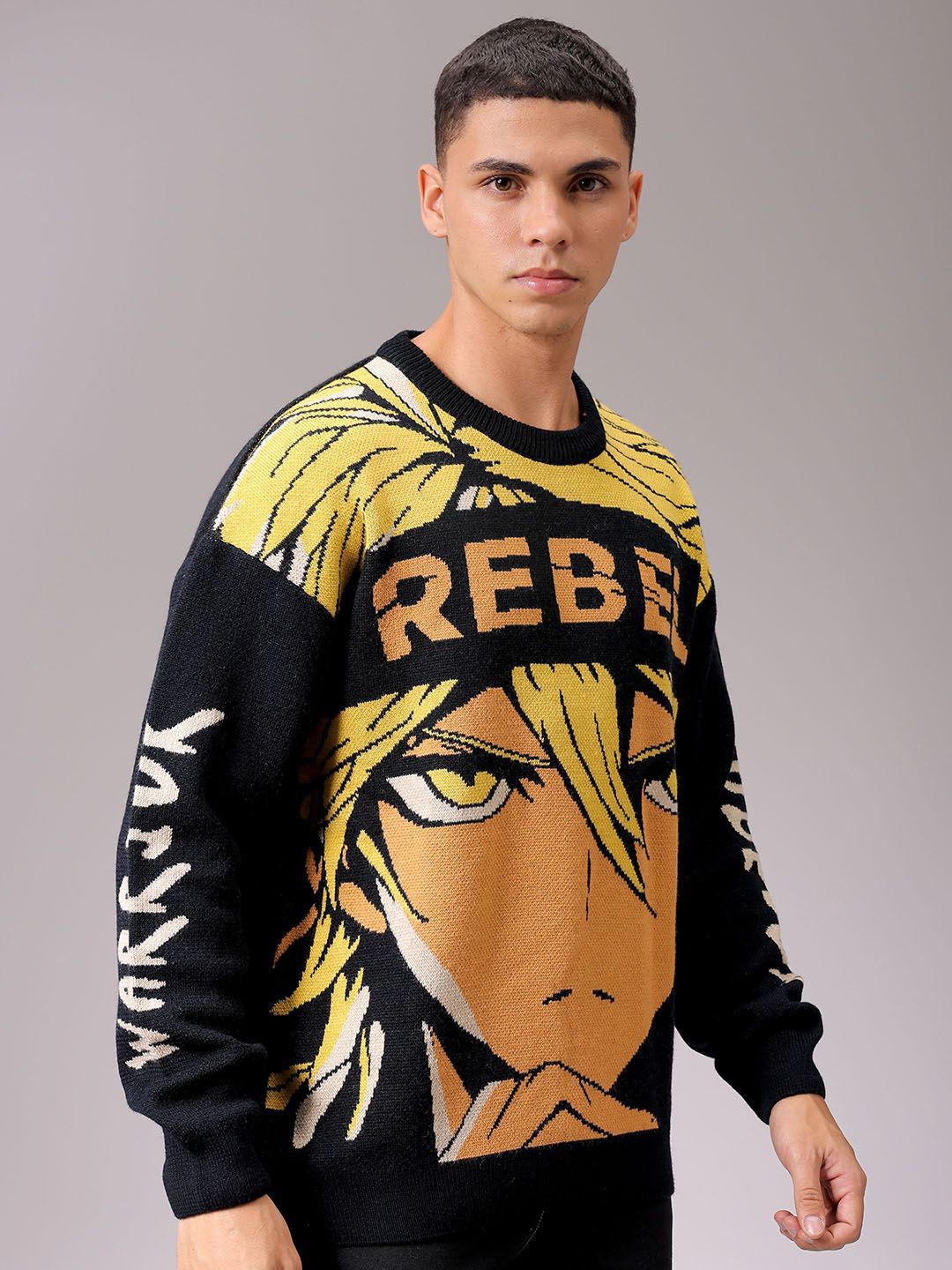 The Indian Garage Co Men Graphic Printed Winter Pullover
