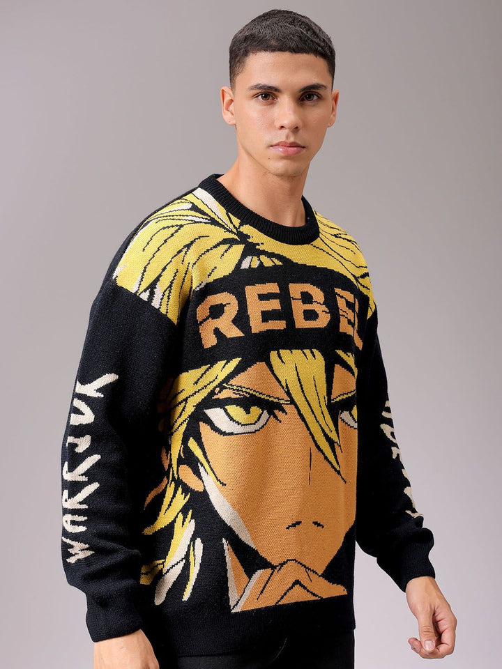 The Indian Garage Co Men Graphic Printed Winter Pullover