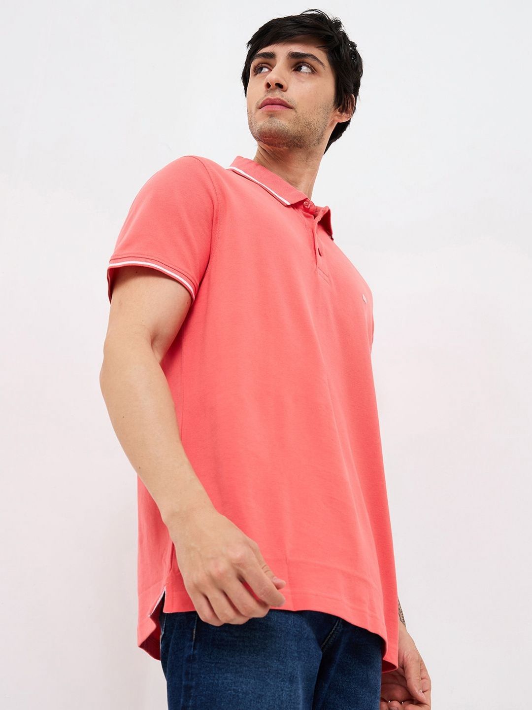 SPYKAR Men Solid Polo Collar Cotton Slim Fit T-shirt