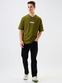 SPYKAR Men Typography Printed Round Neck Cotton Relaxed Fit T-shirt