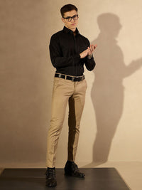 DENNISON Men Smart Slim Fit Solid Spread Collar Cotton Formal Shirt