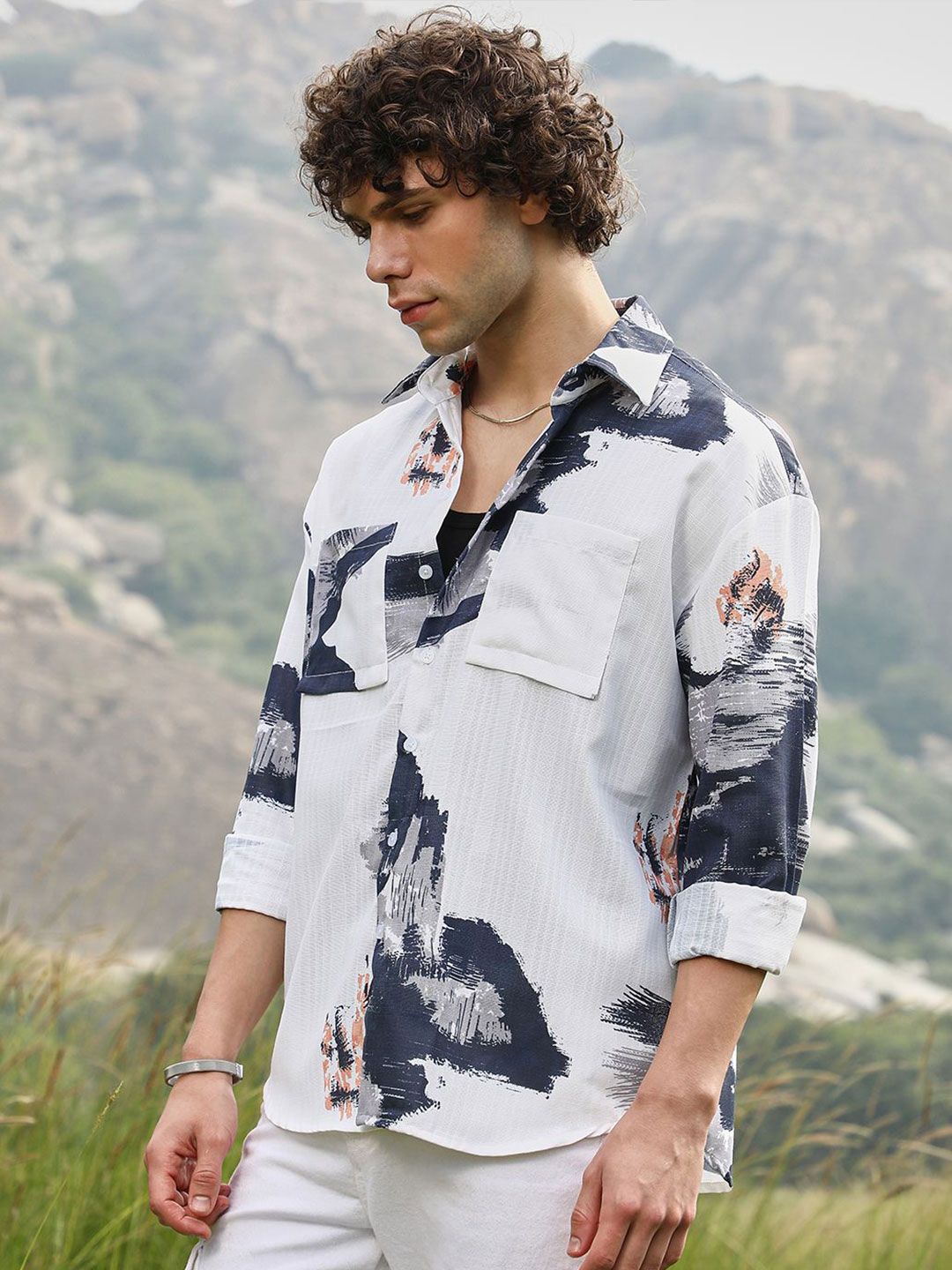 Campus Sutra Men Comfort Opaque Printed Casual Shirt