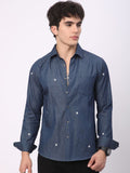 VASTRADO Men Classic Spread Collar Solid Cotton Slim Fit Casual Shirt