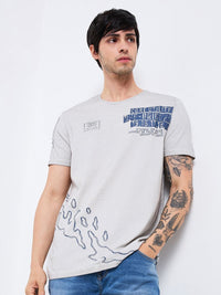 SPYKAR Men Typography Printed Round Neck Cotton T-shirt