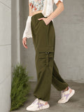 DressBerry Women Rugged Layers Cargo Style Parachute Trousers