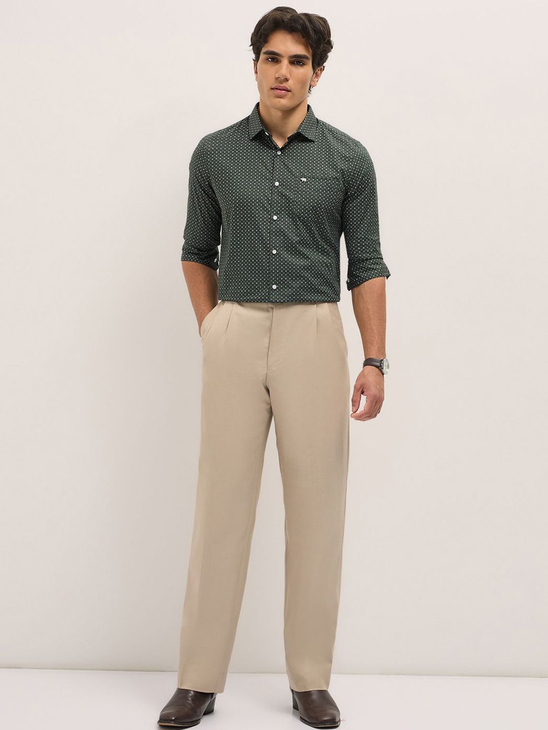 THE BEAR HOUSE Men Tailored Fit Opaque Printed Formal Shirt