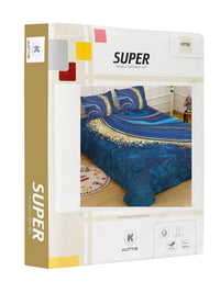 KLOTTHE Biru Abstrak Bercetak 400 TC Cadar King Superfine