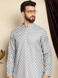 Anouk Ethnic Motifs Printed Cotton Linen Straight Kurta