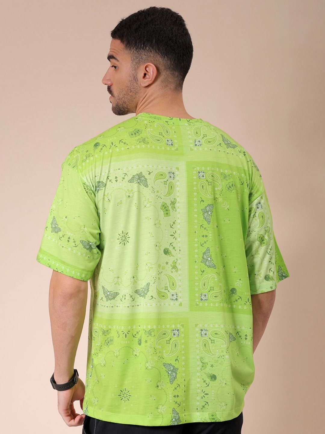 The Indian Garage Co Men Graphic Printed Round Neck Oversized T-shirt