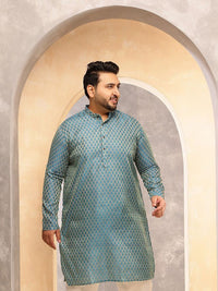 SOJANYA PLUS Men Ethnic Motifs Printed Festive Silk Straight Kurtas