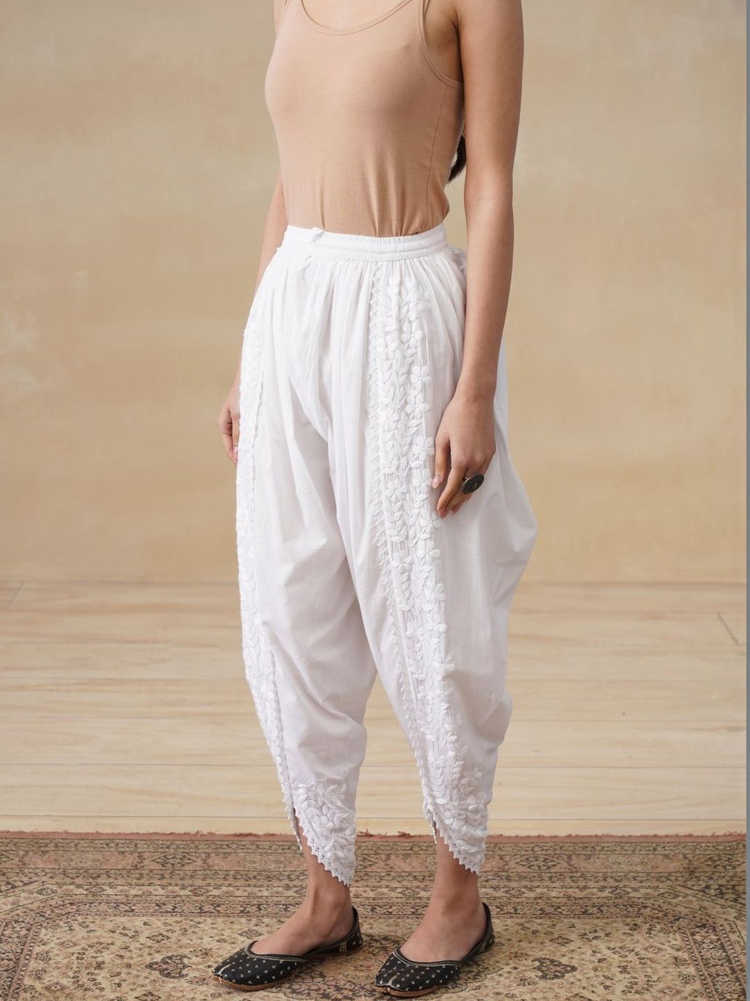 House of Chikankari Women Loose Fit Cotton Blend Salwar