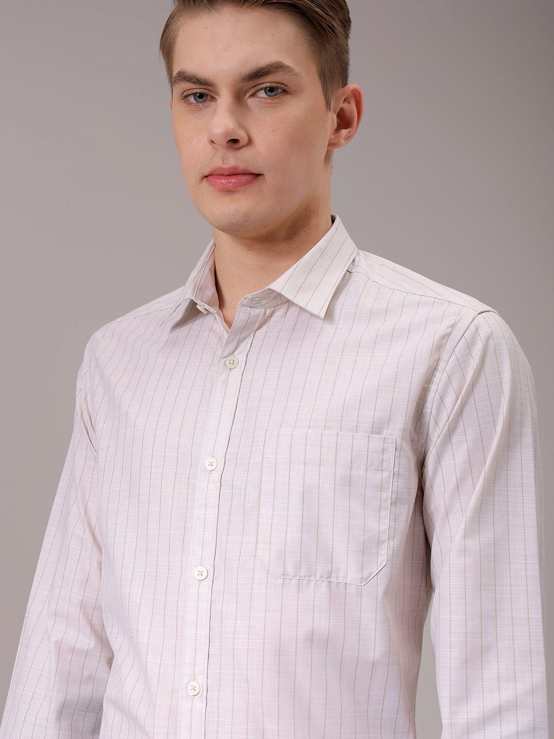 The Indian Garage Co. X Luxe Men Spread Collar Multi Striped Slim Fit Formal Shirt
